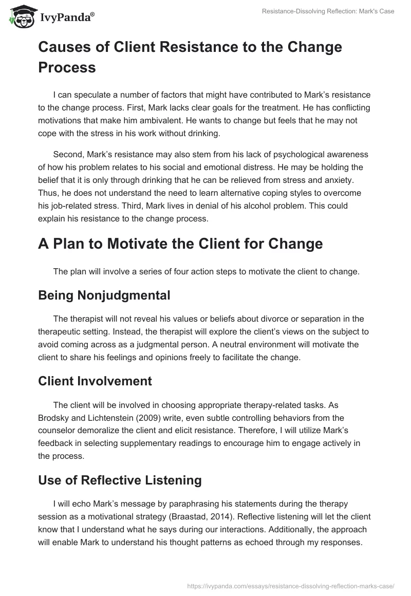Resistance-Dissolving Reflection: Mark's Case. Page 4