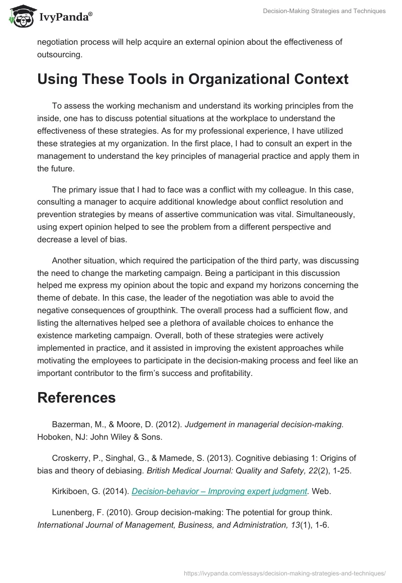 Decision-Making Strategies and Techniques. Page 4