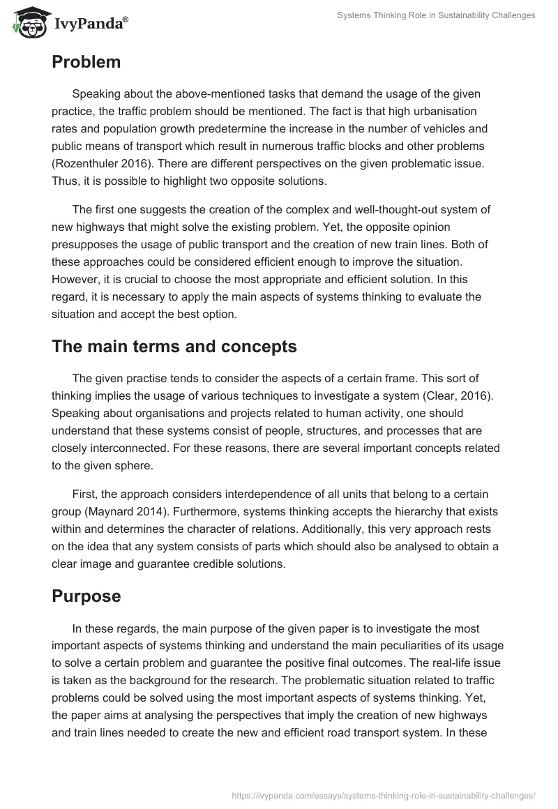 Systems Thinking Role in Sustainability Challenges. Page 2