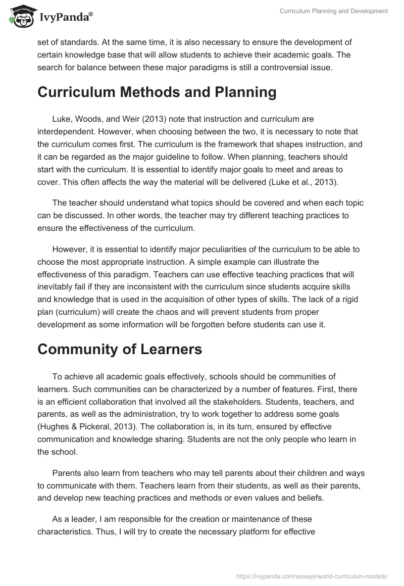 Curriculum Planning and Development. Page 4