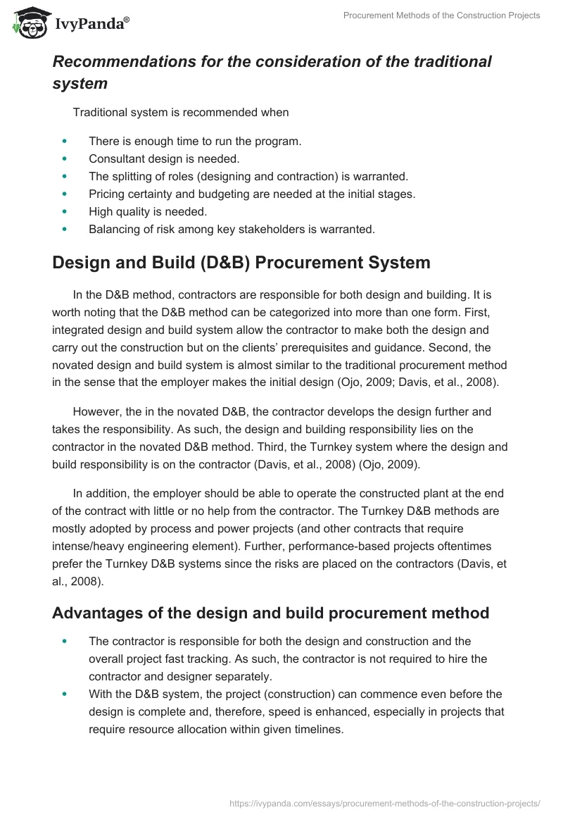 Procurement Methods of the Construction Projects. Page 3