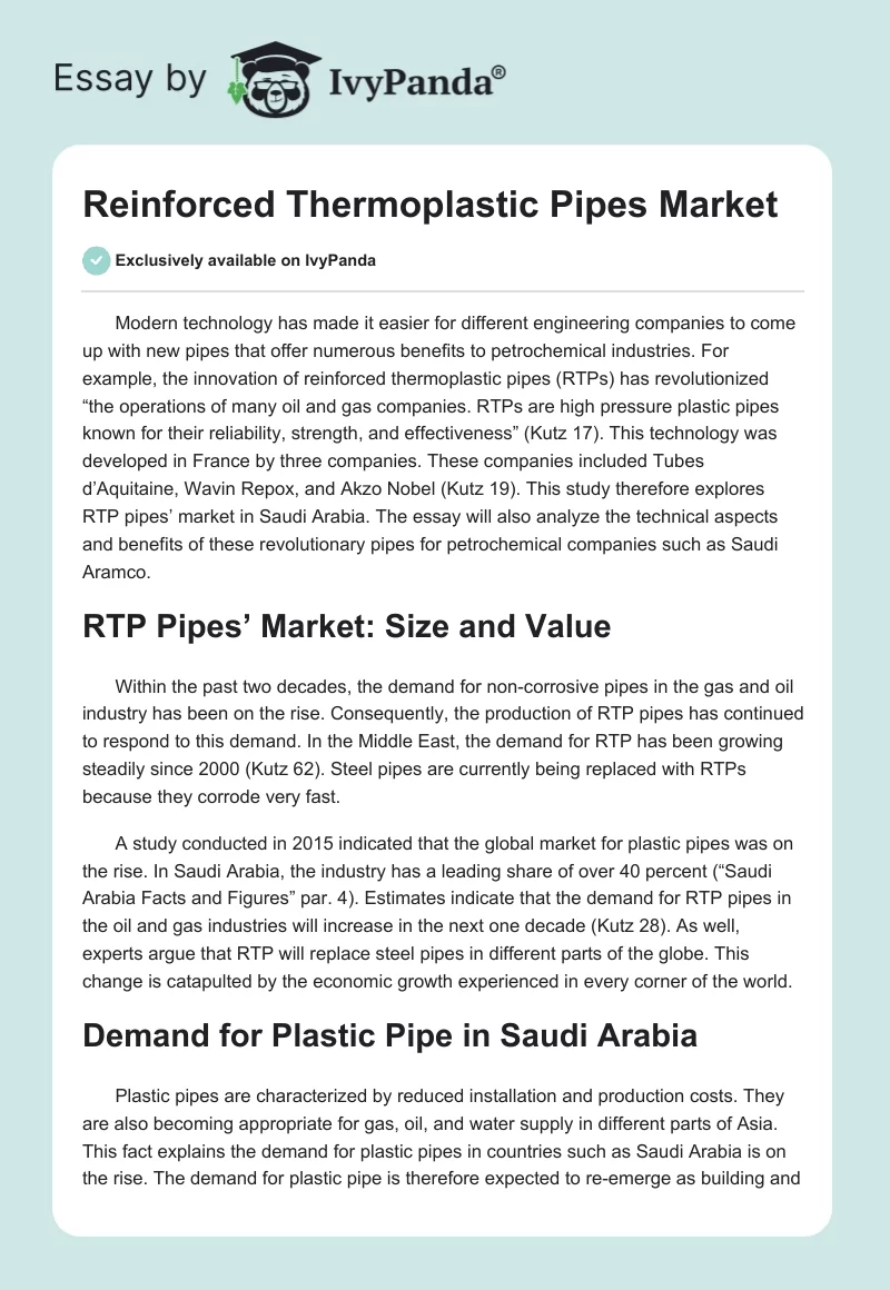 Reinforced Thermoplastic Pipes Market. Page 1