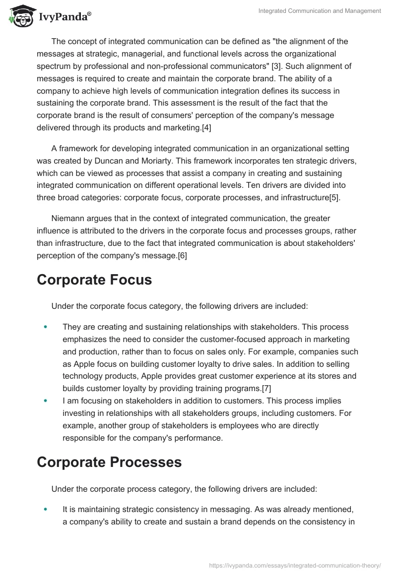 Integrated Communication and Management. Page 2