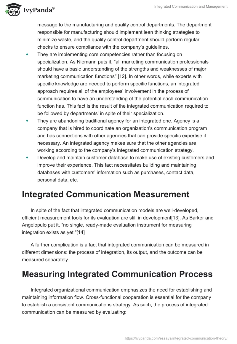Integrated Communication and Management. Page 4