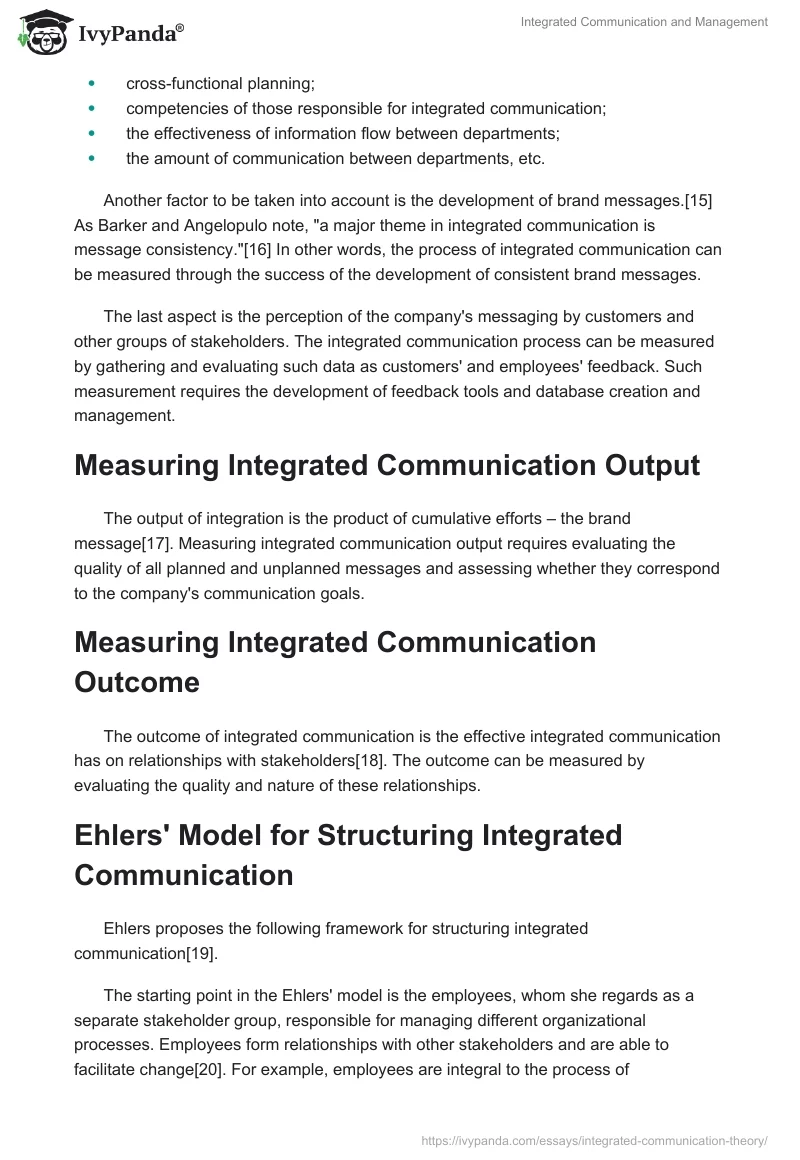 Integrated Communication and Management. Page 5