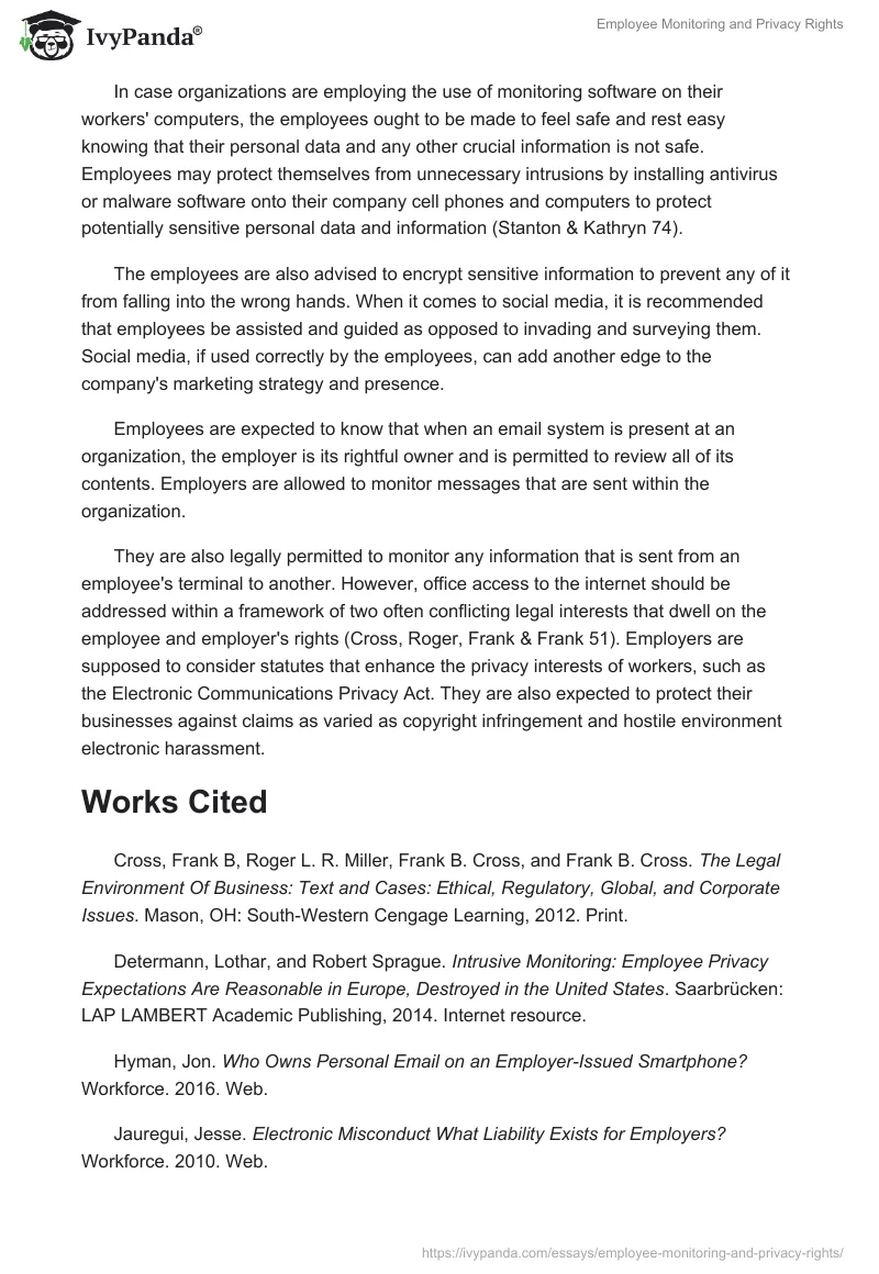 Employee Monitoring and Privacy Rights. Page 4