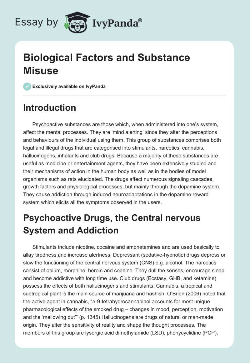 Biological Factors and Substance Misuse. Page 1