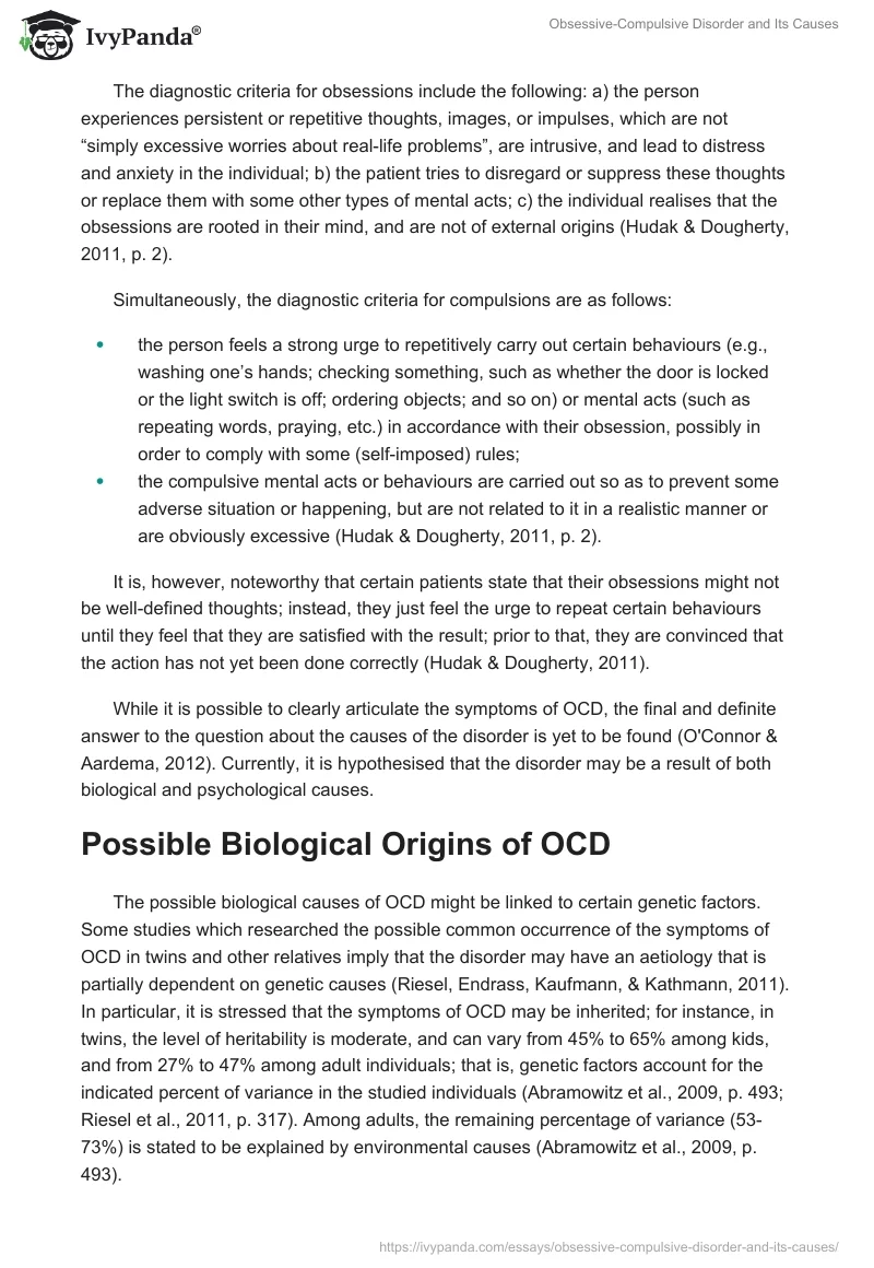 Obsessive-Compulsive Disorder and Its Causes. Page 2