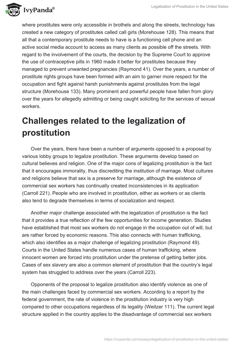 Legalization of Prostitution in the United States. Page 3