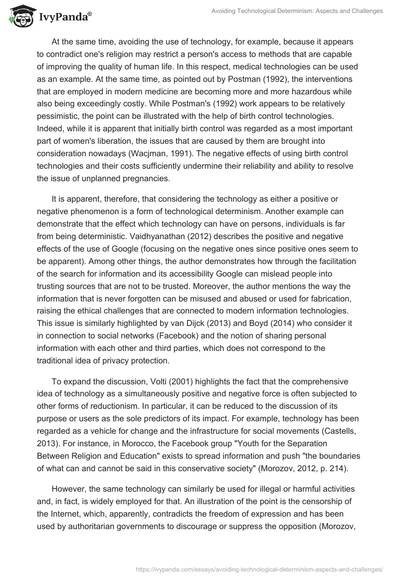 Avoiding Technological Determinism: Aspects and Challenges. Page 2