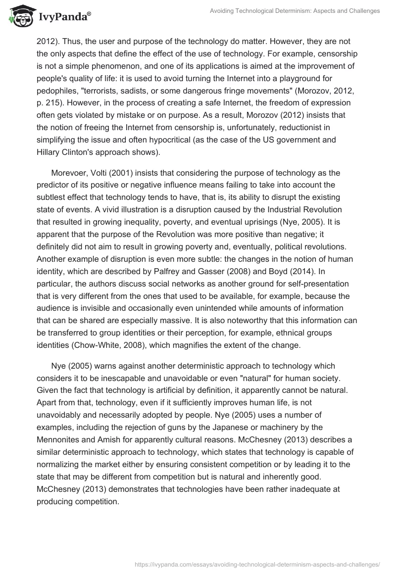 Avoiding Technological Determinism: Aspects and Challenges. Page 3