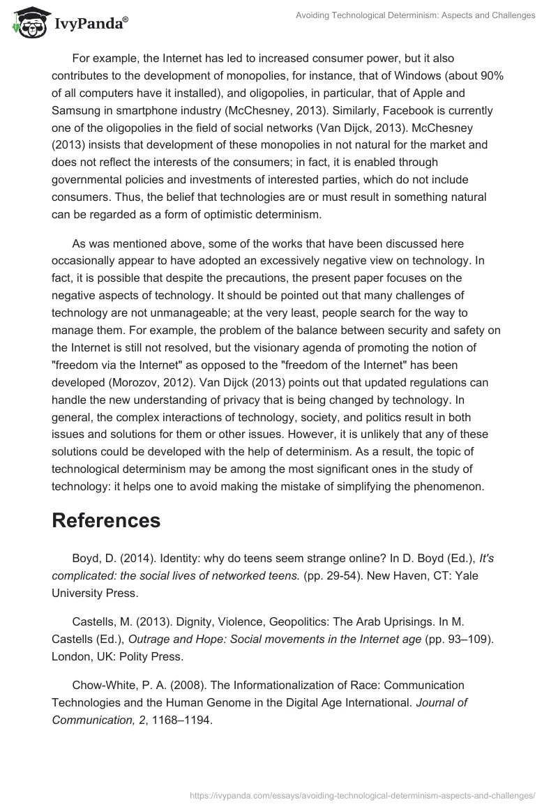 Avoiding Technological Determinism: Aspects and Challenges. Page 4