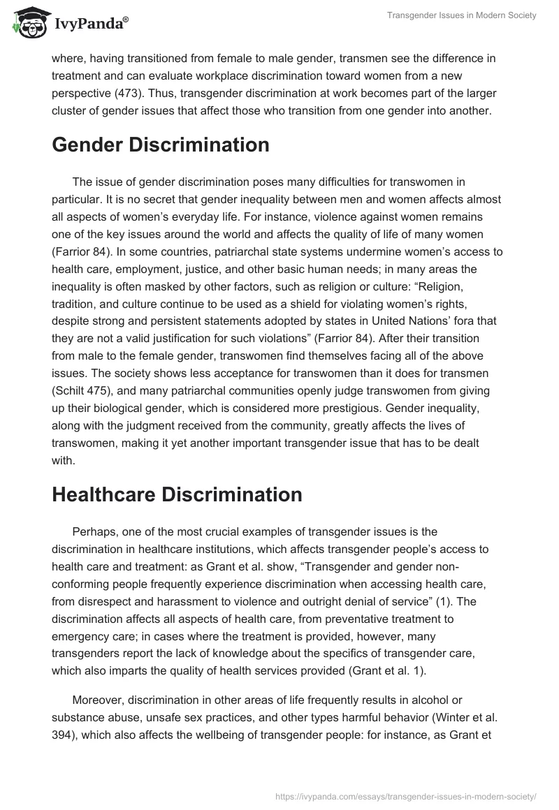 Transgender Issues in Modern Society. Page 2