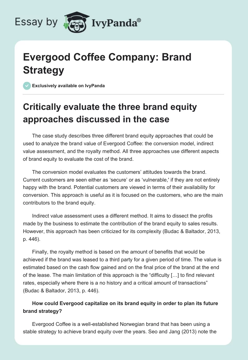 Evergood Coffee Company: Brand Strategy. Page 1
