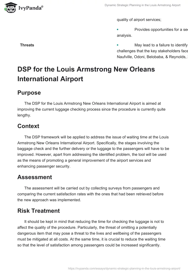 Dynamic Strategic Planning in the Louis Armstrong Airport. Page 2