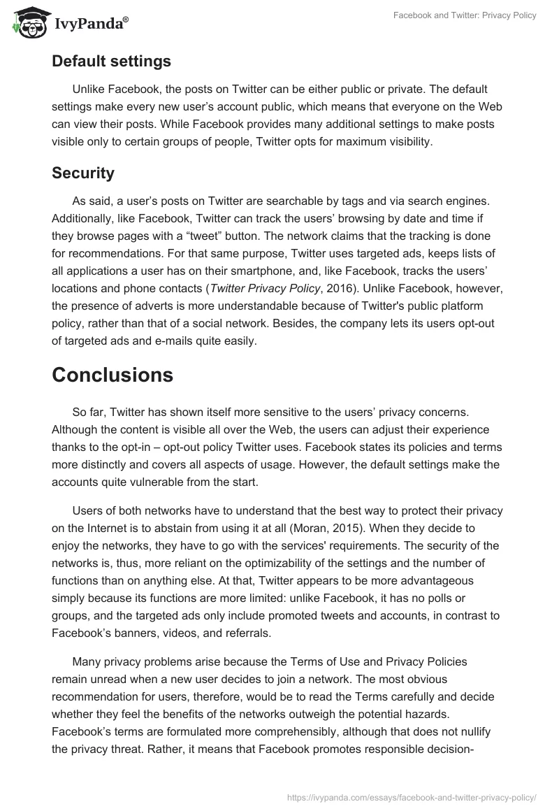 Facebook and Twitter: Privacy Policy. Page 4