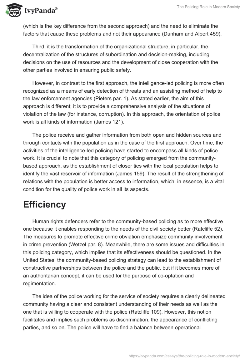 The Policing Role in Modern Society. Page 2