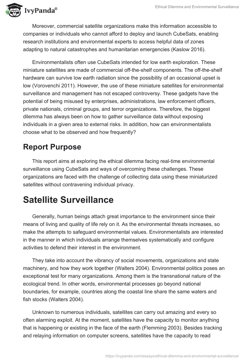 Ethical Dilemma and Environmental Surveillance. Page 2