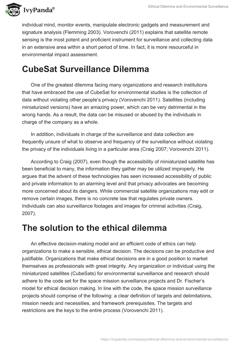 Ethical Dilemma and Environmental Surveillance. Page 3