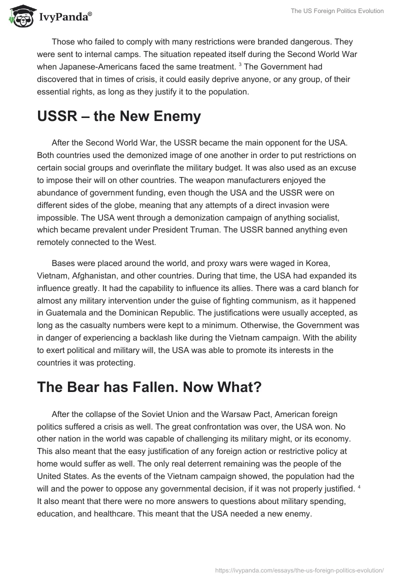 The US Foreign Politics Evolution. Page 2