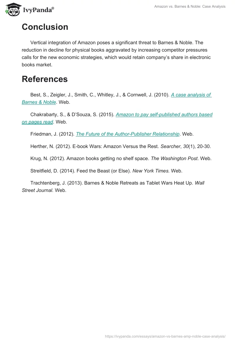 Amazon vs. Barnes & Noble: Case Analysis. Page 4