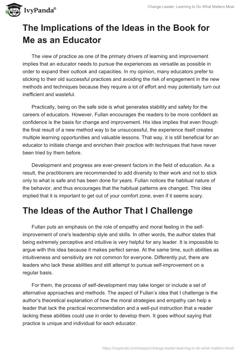 Change Leader: Learning to Do What Matters Most. Page 2