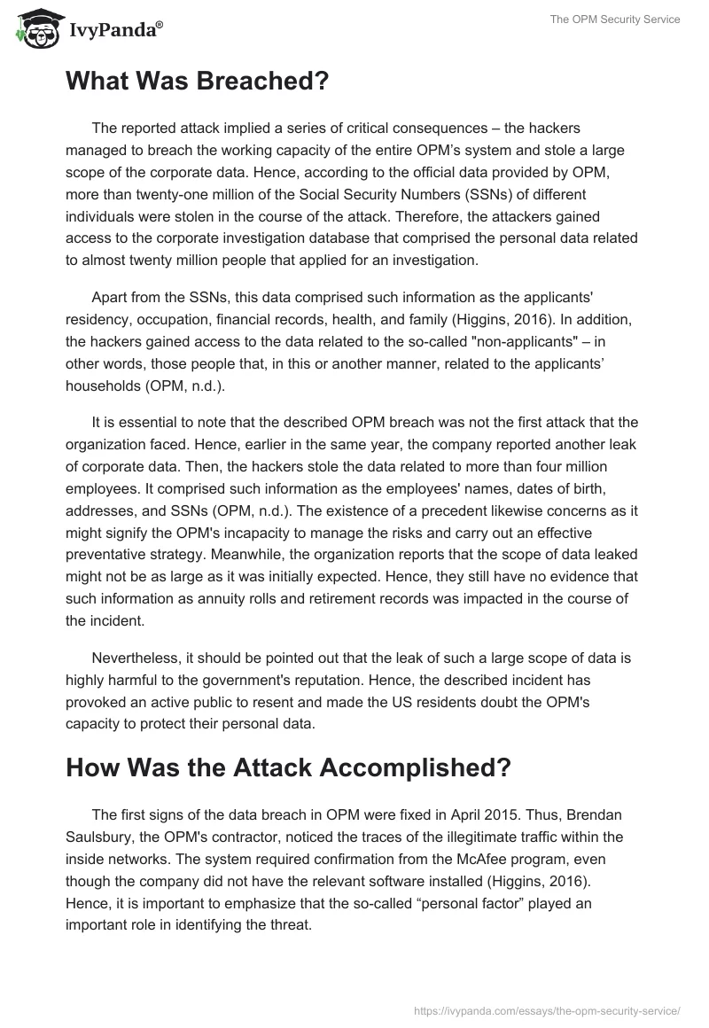 The OPM Security Service. Page 2