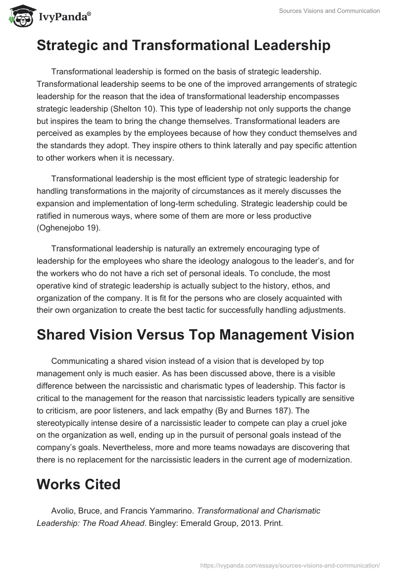 Sources Visions and Communication. Page 2