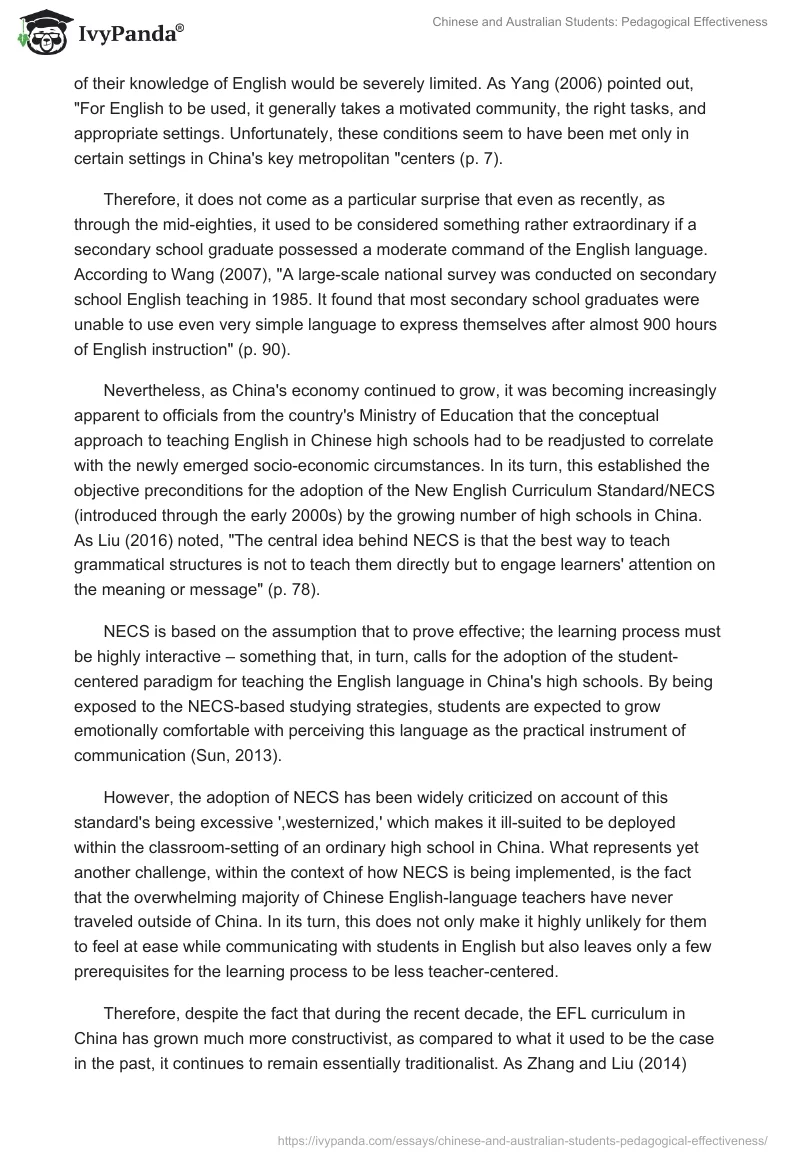 Chinese and Australian Students: Pedagogical Effectiveness. Page 3