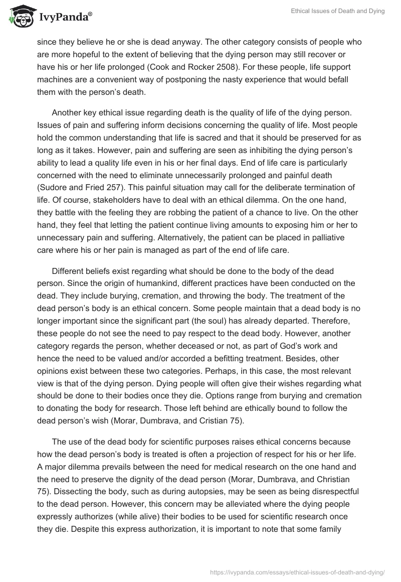 Ethical Issues of Death and Dying. Page 3