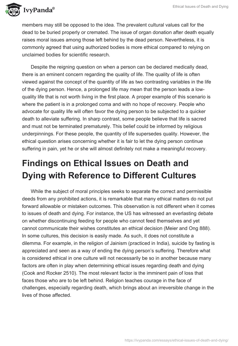 Ethical Issues of Death and Dying. Page 4