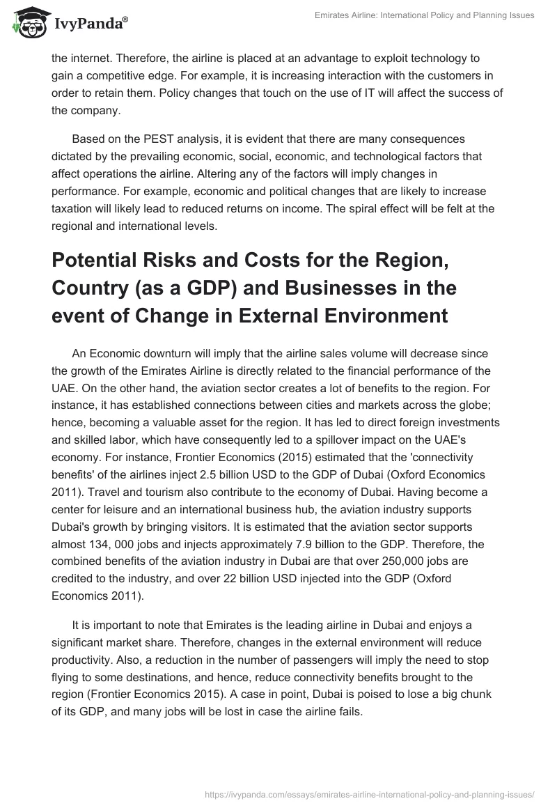 Emirates Airline: International Policy and Planning Issues. Page 3