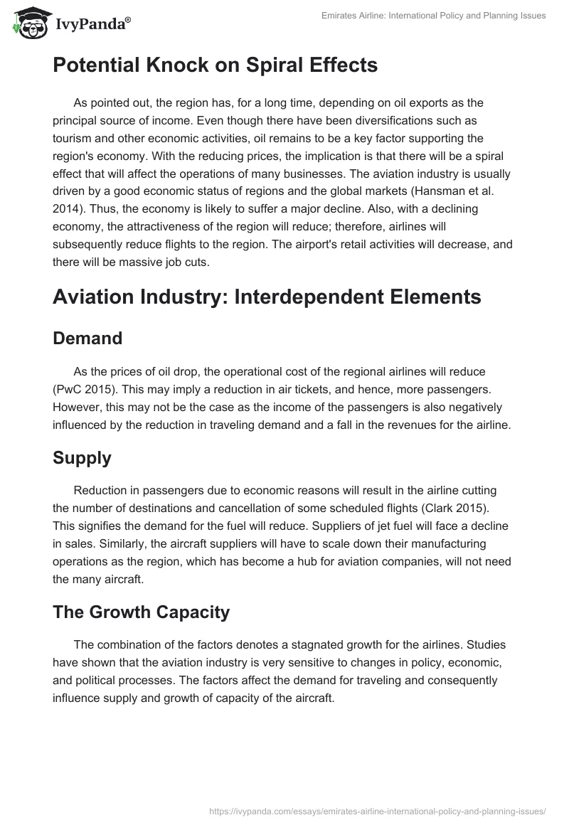 Emirates Airline: International Policy and Planning Issues. Page 4