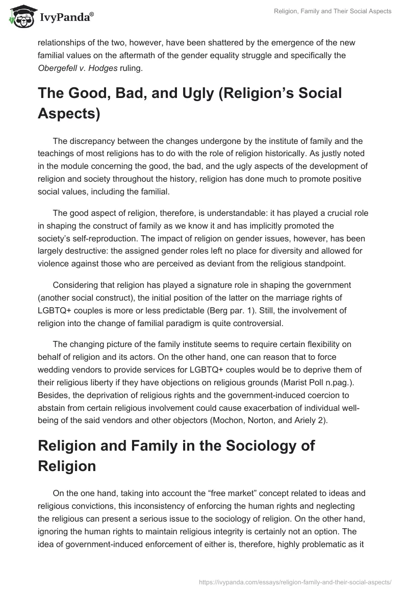 Religion, Family and Their Social Aspects. Page 2