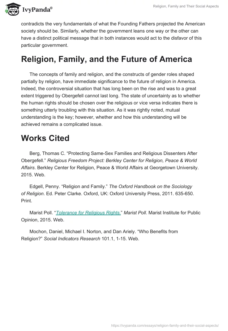 Religion, Family and Their Social Aspects. Page 3