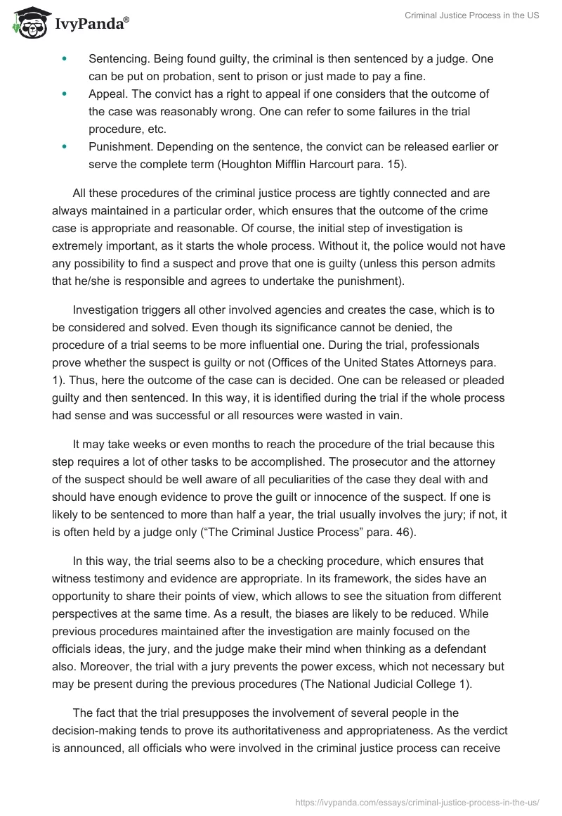 Criminal Justice Process in the US. Page 2