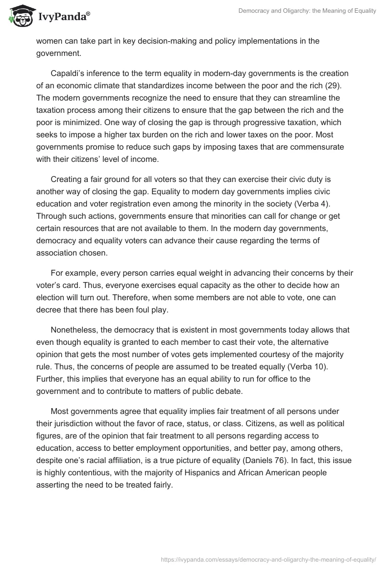 Democracy and Oligarchy: the Meaning of Equality. Page 2