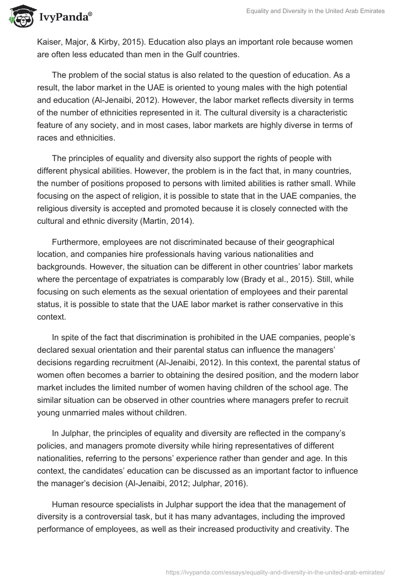 Equality and Diversity in the United Arab Emirates. Page 4