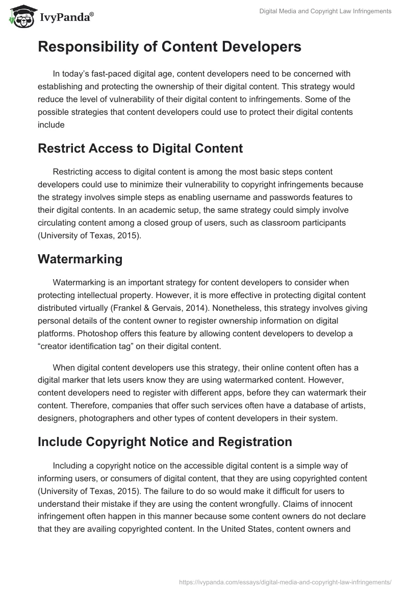 Digital Media and Copyright Law Infringements. Page 4