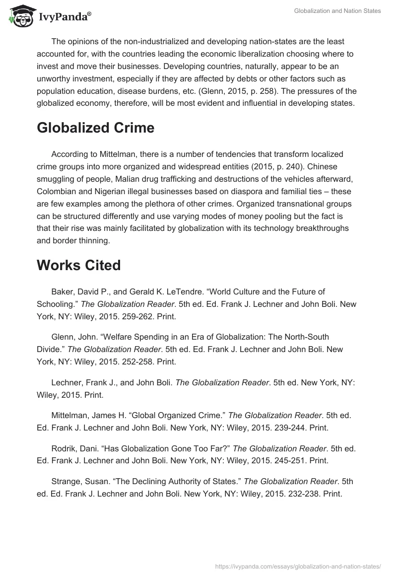 Globalization and Nation States. Page 2