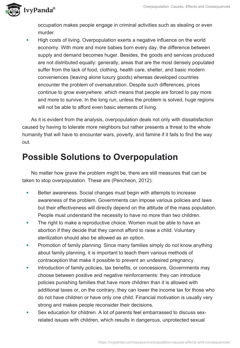 Overpopulation: Causes, Effects and Consequences. Page 3