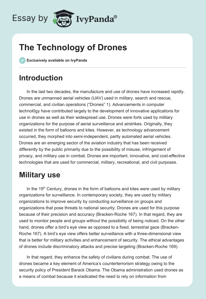 The Technology of Drones. Page 1