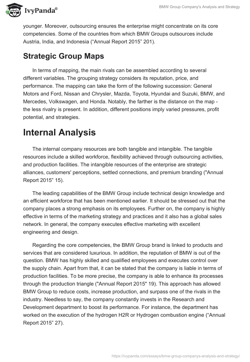 BMW Group Company's Analysis and Strategy. Page 3