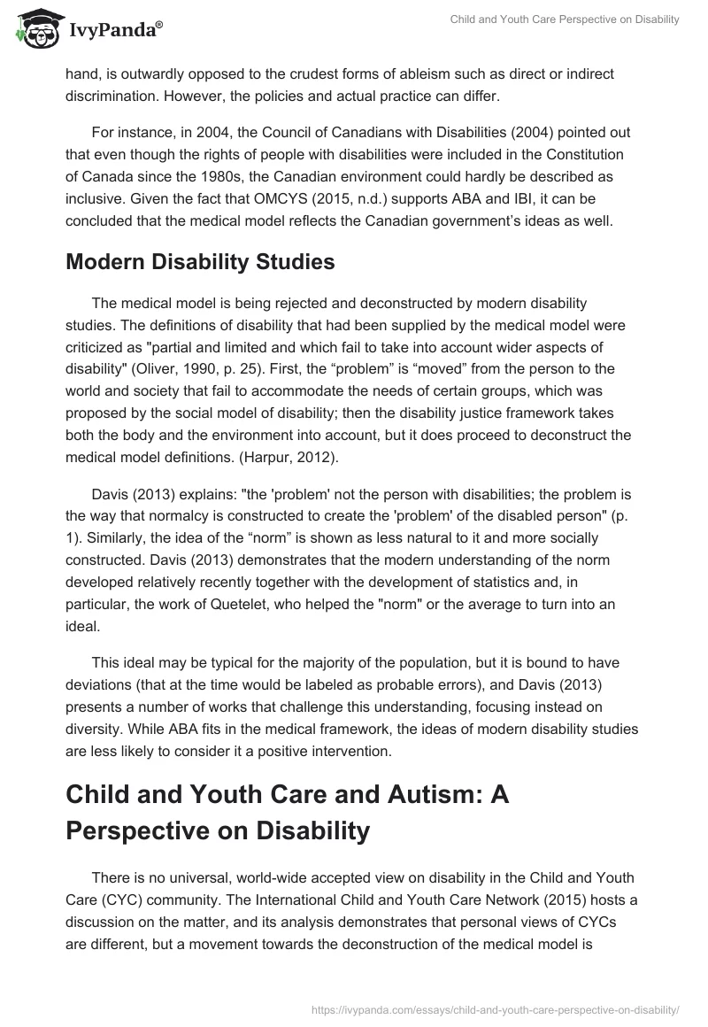Child and Youth Care Perspective on Disability. Page 3