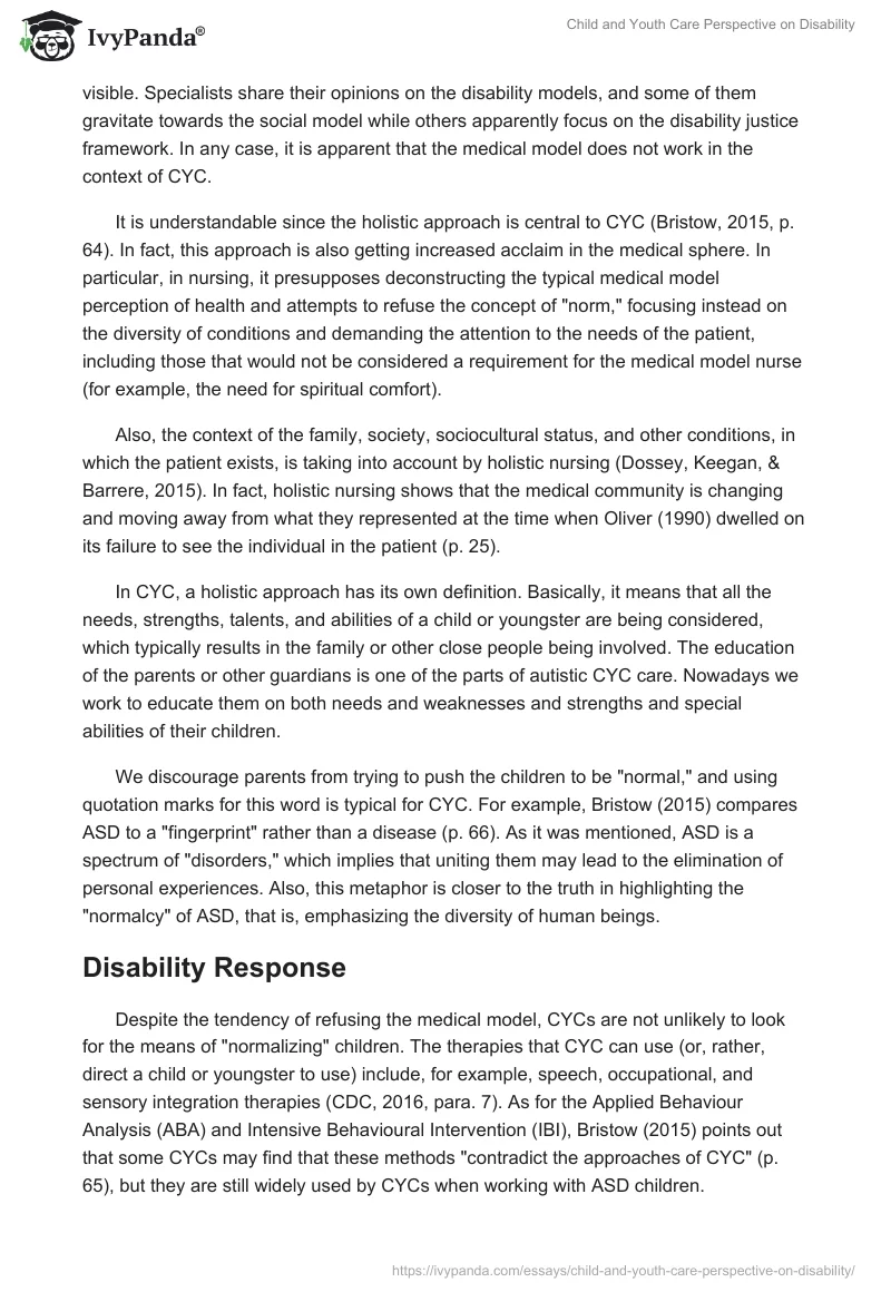 Child and Youth Care Perspective on Disability. Page 4