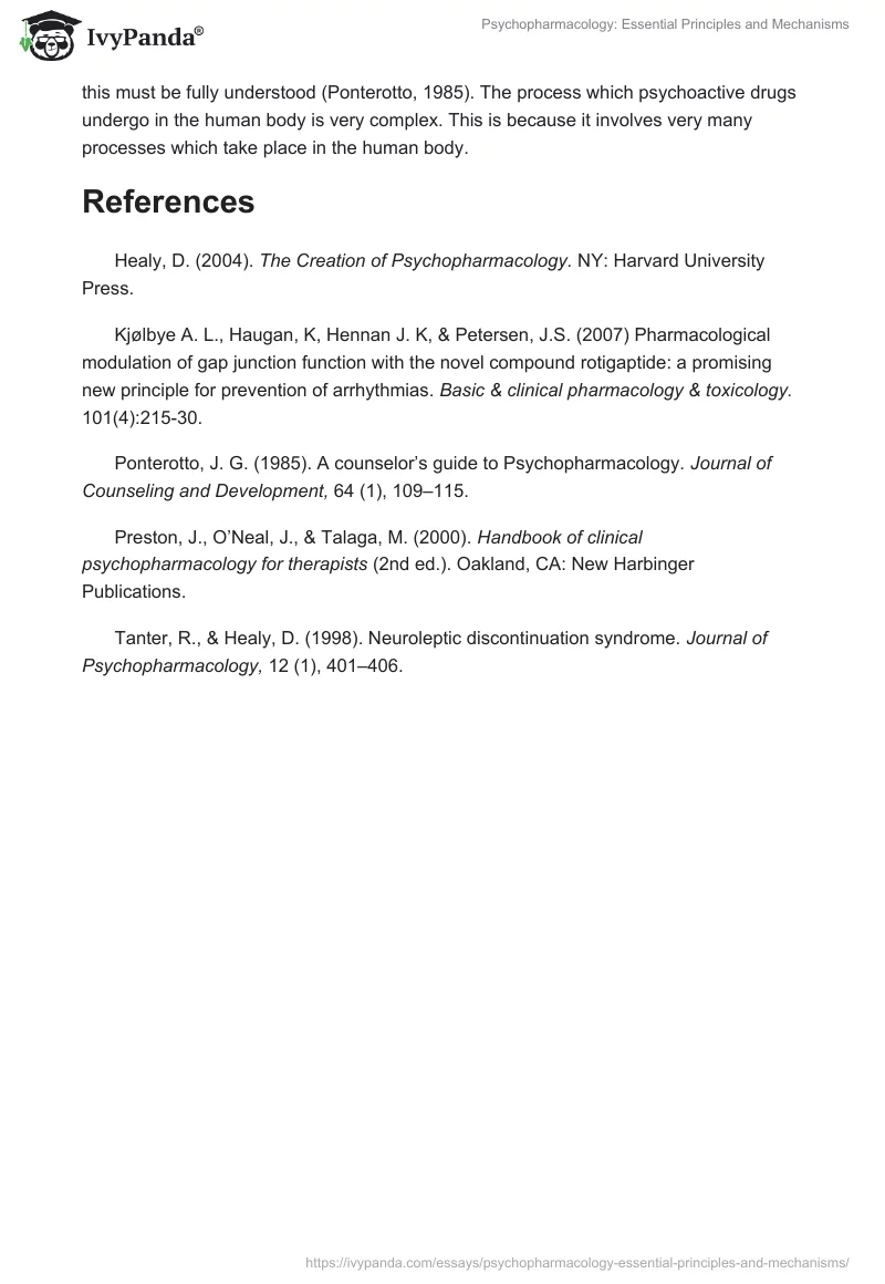 Psychopharmacology: Essential Principles and Mechanisms. Page 4