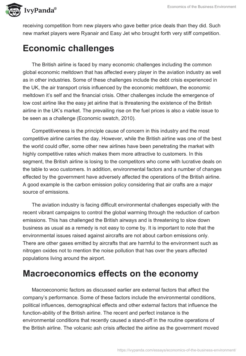 Economics of the Business Environment. Page 3