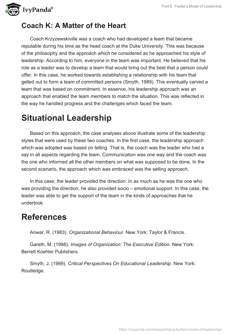 Fred E. Fiedler's Model of Leadership. Page 2