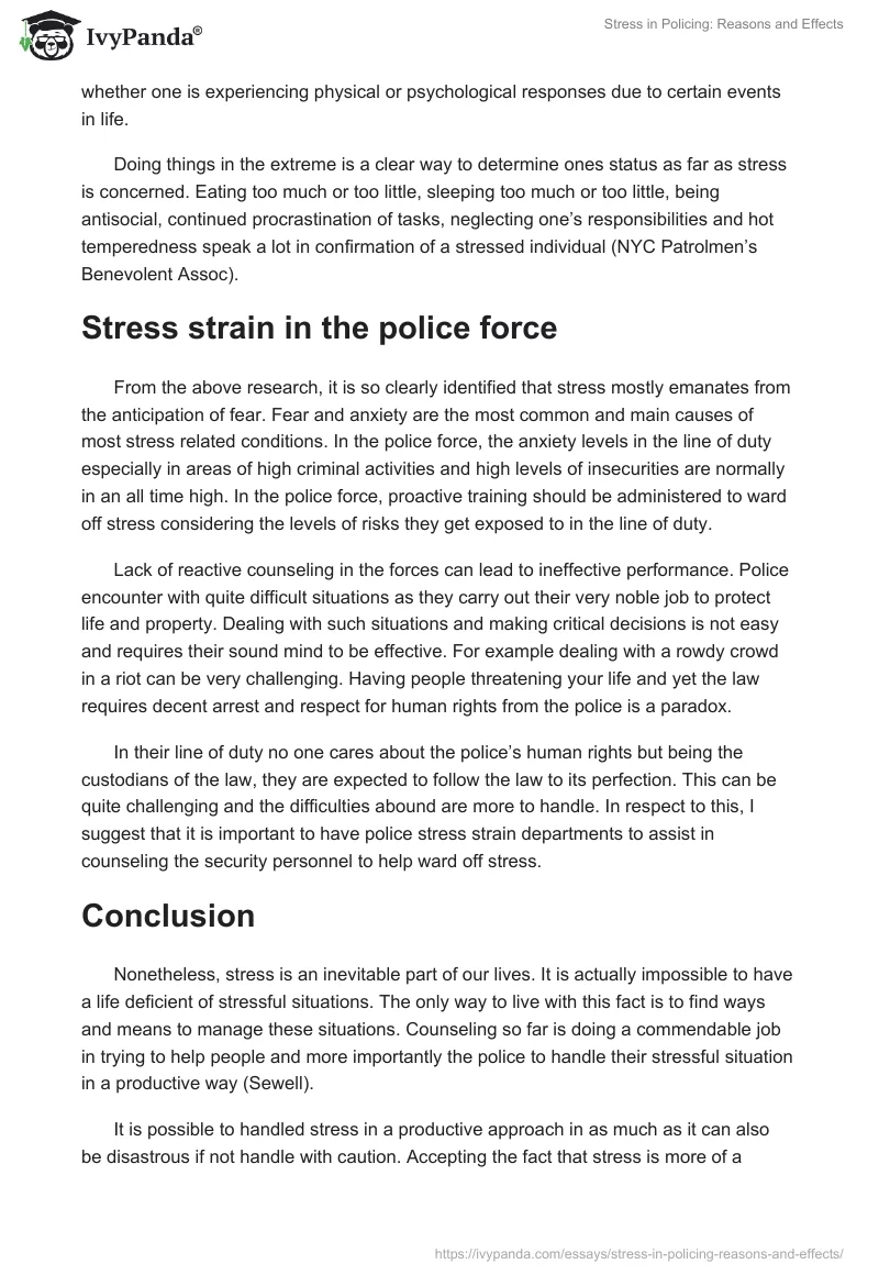 Stress in Policing: Reasons and Effects. Page 3