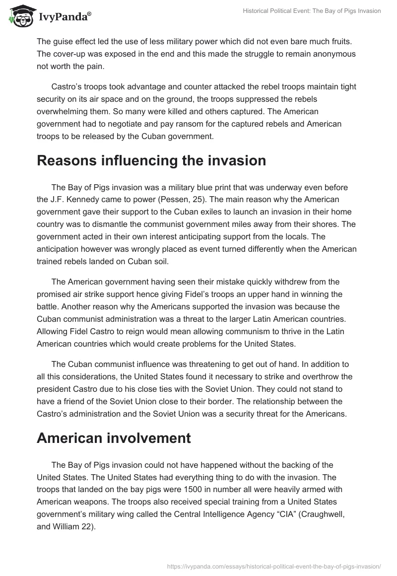 Historical Political Event: The Bay of Pigs Invasion. Page 3